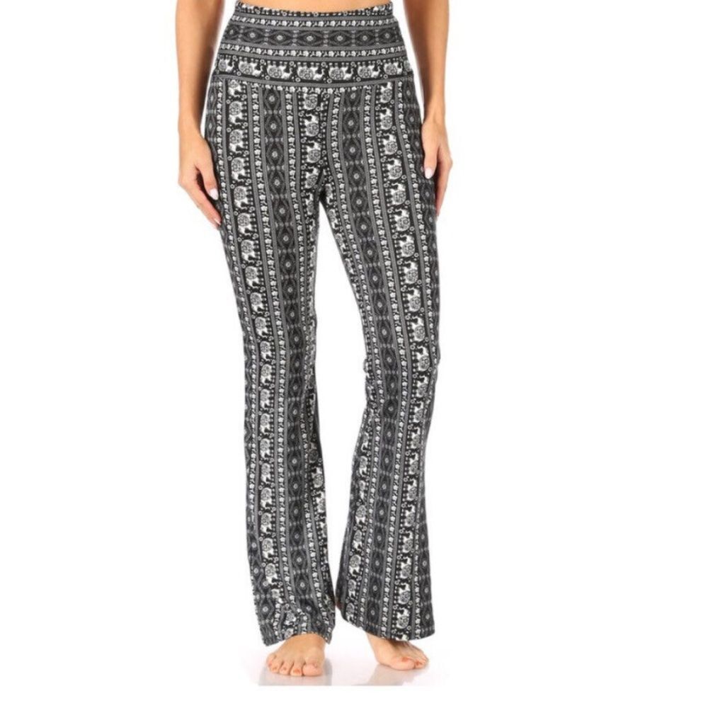 2 Pants Shosho Boho Patterned Flare Pants Size XS Approximately